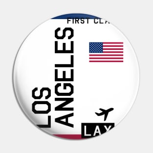 Flight Ticket Los Angeles Pin