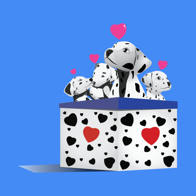 Puppy Dalmatian Valentine by Kanom-Tom