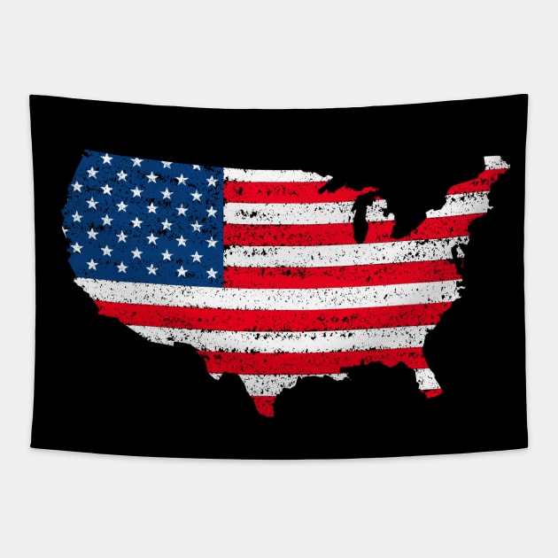 USA flag Tapestry by Cute Tees Kawaii