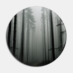 Spooky Forest with tall evergreen trees Pin