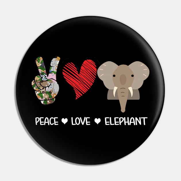 Peace Love Elephant Pin by vip.pro123