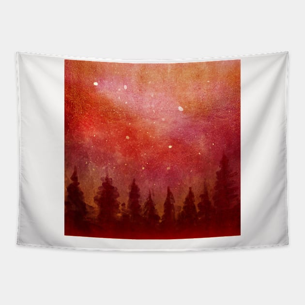 Landscape Neck Gator Treeline at Night Forest Tapestry by DANPUBLIC