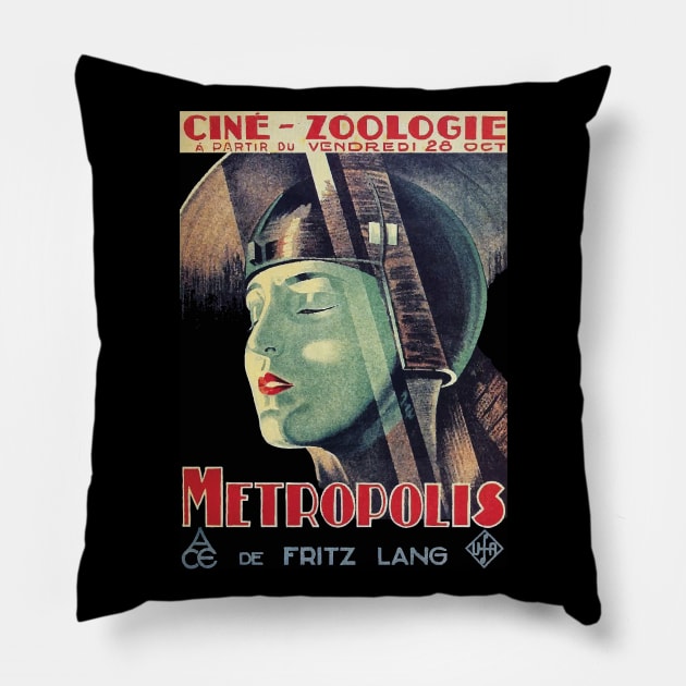 Metropolis, 1927 French Film Poster Pillow by VintageArtwork