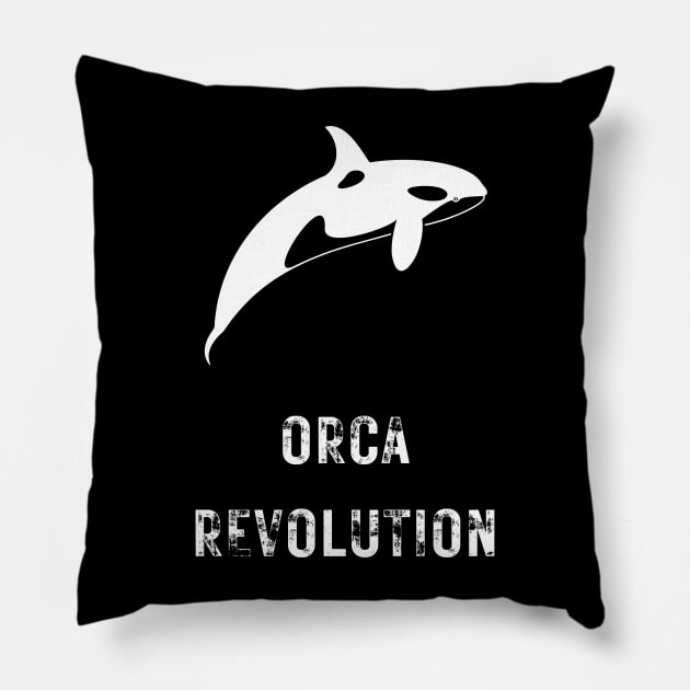 orca killer whale revolution Pillow by vaporgraphic