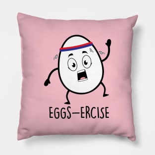 Eggs-ercise Pun Word Pillow