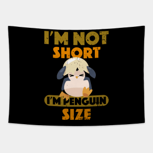 Penguin eggshell fish I'm Not Short I'm Penguin Size Short Tapestry