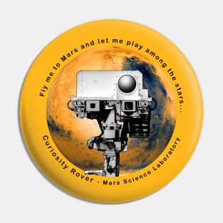 Curiosity Rover - Fly me to Mars Pin