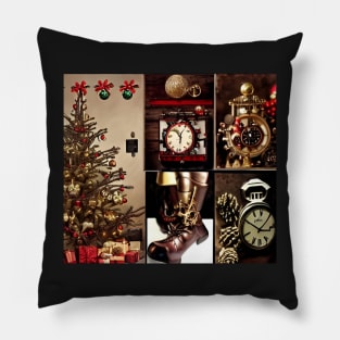 Steampunk Christmas Pillow