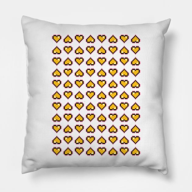 8-bit heart (orange) Pillow by ControllerGeek