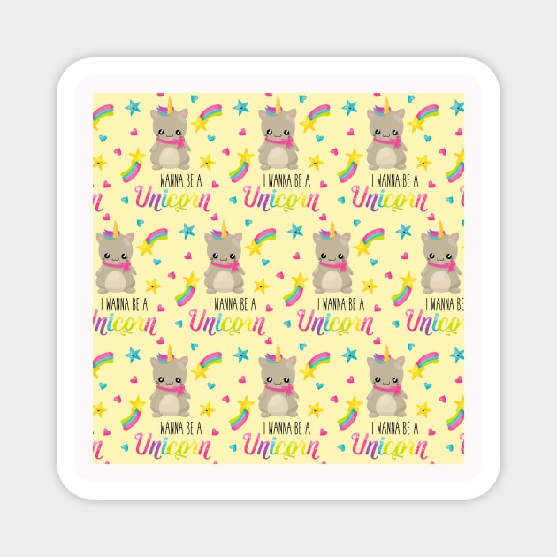 Wannabe Unicorn I Wanna Be a Unicorn Cat Unicorn Caticorn Neck Gaiter Magnet by DANPUBLIC