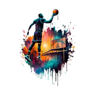 Basketball Dunk Symphony Canvas Print T-Shirt