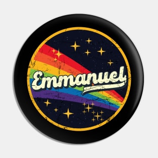 Emmanuel // Rainbow In Space Vintage Grunge-Style Pin