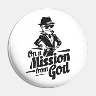 Christian Missionary Tee - On A Mission From God Shirt - Faithful Work Apparel Pin