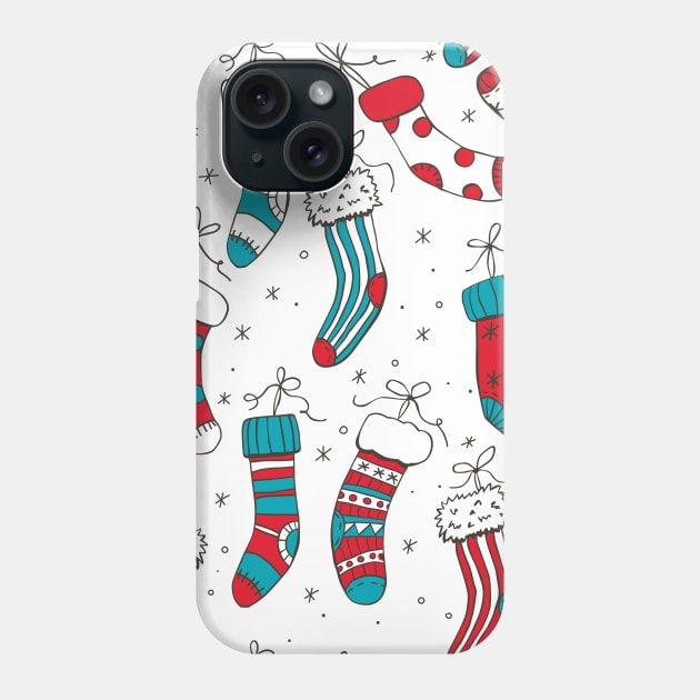 Christmas socks Phone Case by katerinamk