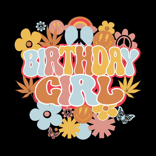 Birthday Girl Retro Groovy Shirt, Hippie Daisy Flower Birthday Girl by mcoshop