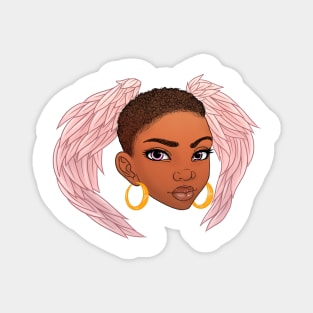 Head Wings-Black Woman Fantasy Art Magnet