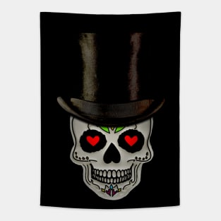 Love Skull Top Hat Tapestry