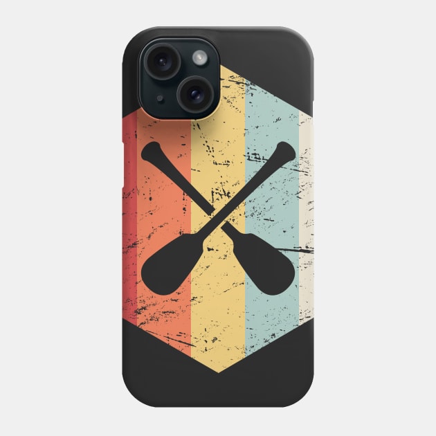 Retro Vintage Kayak Paddles Icon Phone Case by MeatMan