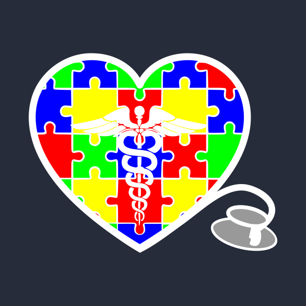 Autism Awareness Nurse Heart by LaurenElin