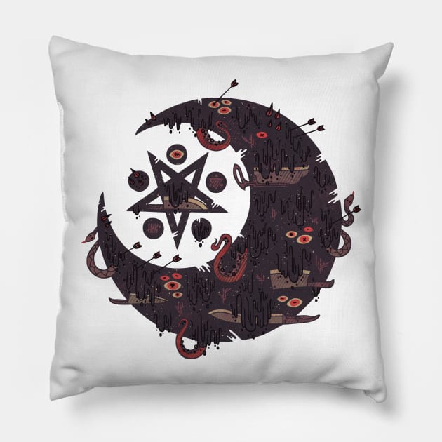 The Dark Moon Compels You to Fuck Shit Up Pillow by againstbound