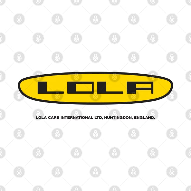 Lola Racing cars 1960's logo - with original factory address by retropetrol