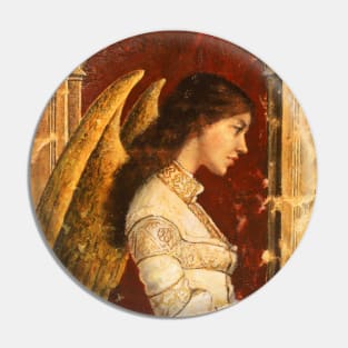 Pre-Raphaelite Fresco Angel Pin