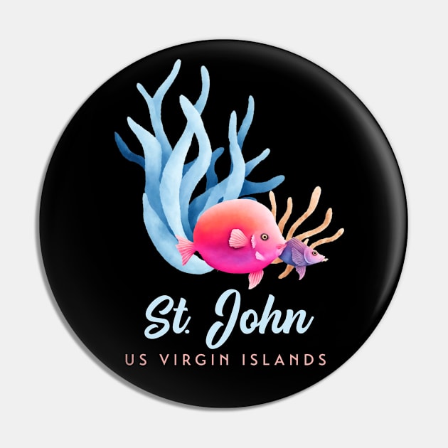 St John US Virgin Islands USVI Coral Reef Fish Pin by TGKelly