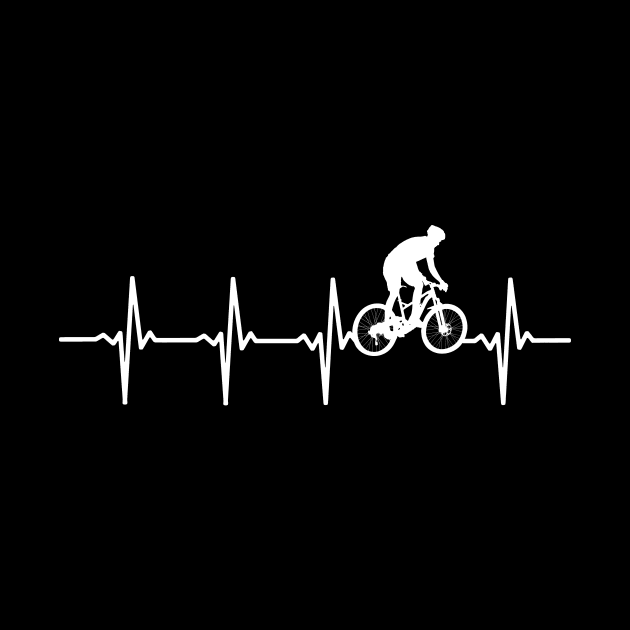 MTB Mountain Biking Heartbeat Gift For Mountain Bikers by OceanRadar