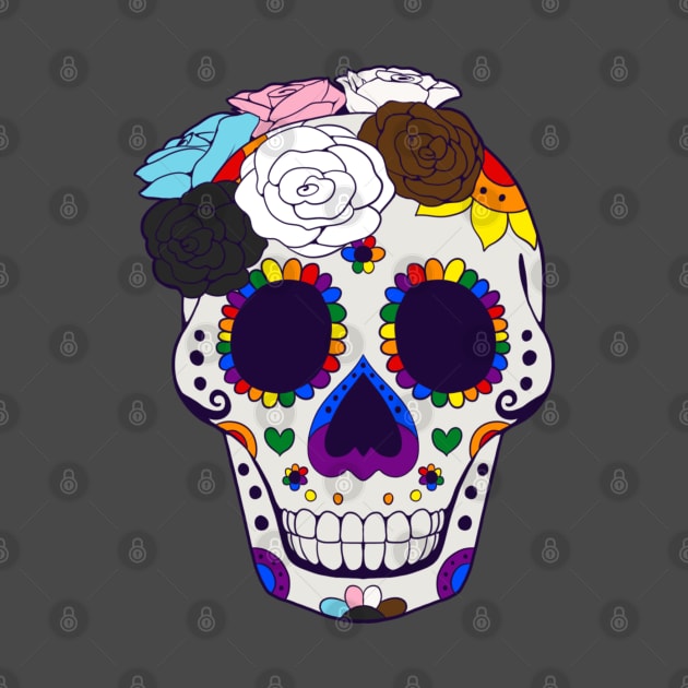 Pride Flag - Sugarskull Dia De Los Muertos by celestinaart