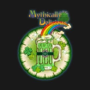 St. Patrick's Day Mythically Delicious Rainbow and Beer Design T-Shirt