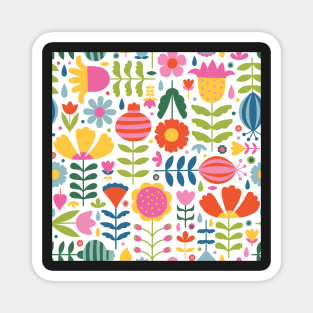 Happy Scandinavian Flowers Magnet