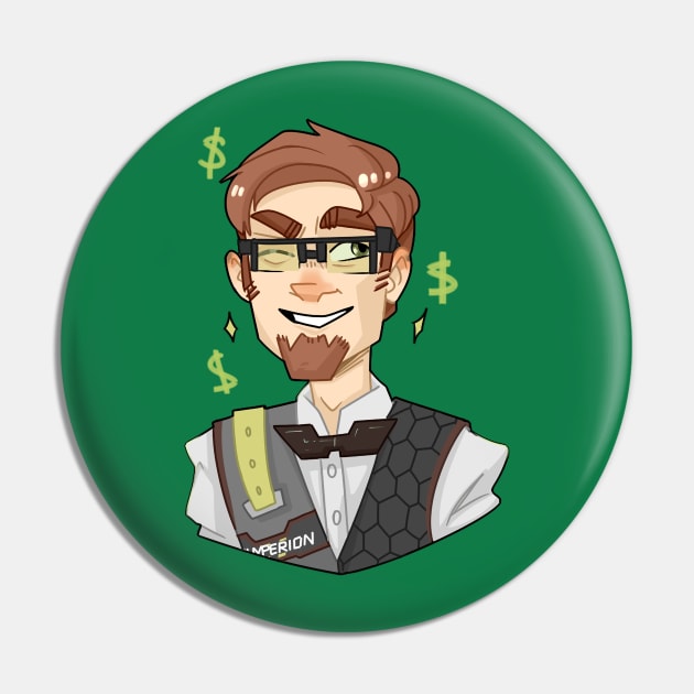 TFTBL Vaughn from Tales from the Borderlands Pin by lutnik