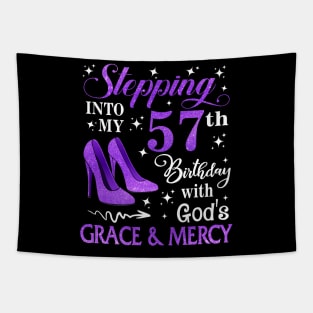 Stepping Into My 57th Birthday With God's Grace & Mercy Bday Tapestry