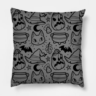 Spoooky Halloween in Black Pillow