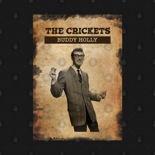 Vintage Old Paper 80s Style The Crickets ///Buddy Holly by Madesu Art