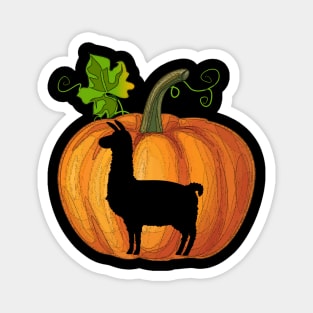 Llama in pumpkin Magnet