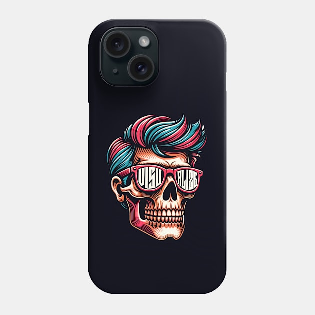 Manifesting Skull With Shades Phone Case by SOS@ddicted