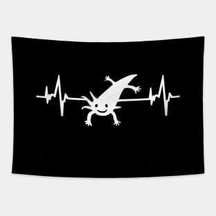 Axolotl heartbeat EKG design chameleon lizard Tapestry