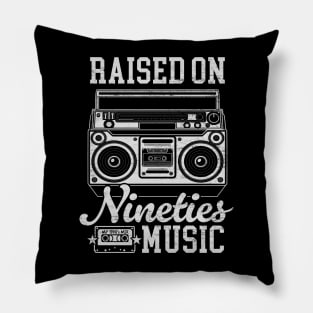 Raised on 90's Music: Funny Vintage Boom Box and Cassette Tape Pillow