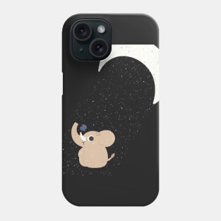 Little elephant under moonlight Phone Case