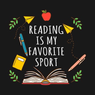 Reading Is My Favorite Sport Tshirt Read Book Lover Gift T-Shirt