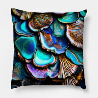 An Aquamarine Shell Texture Desing Pillow