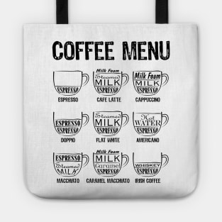 Coffee Menu 1 Tote