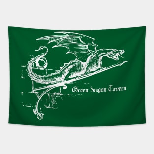 Green Dragon Tavern, White, Transparent Background Tapestry