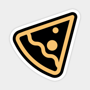 Cute Yellow Cheese Pizza Outline Magnet