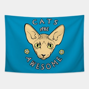 Cool Sphynx Design: Cats Are Awesome Tapestry