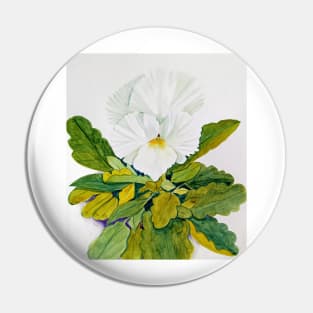 White Pansy Pin