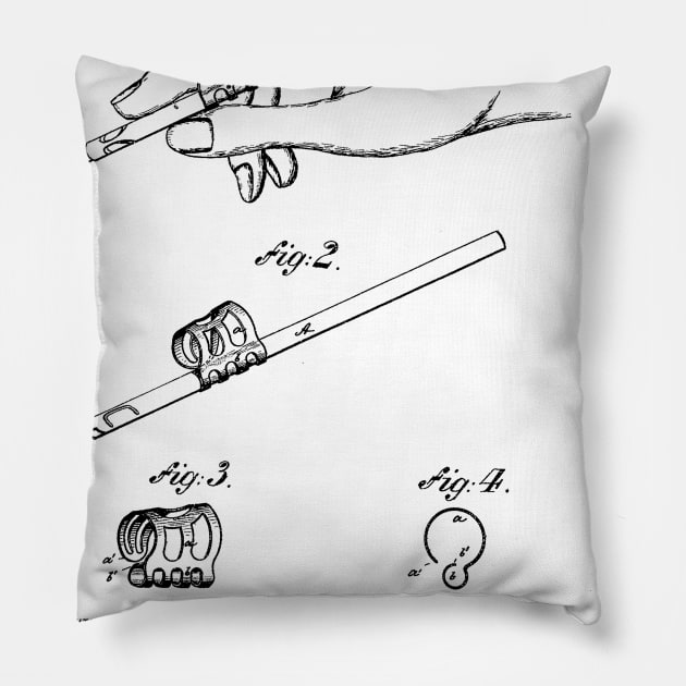 Guard for Penholder Vintage Patent Hand Drawing Pillow by TheYoungDesigns