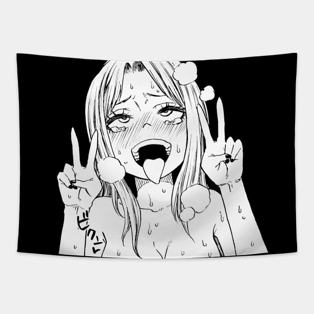 Ahegao face Tapestry by Venandeu