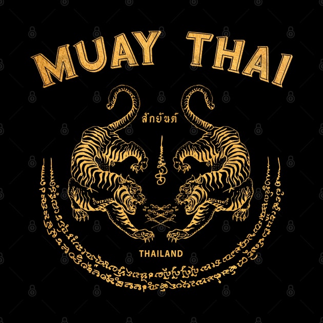 Muay Thai Tiger Sak Yant Tattoo Kickboxing Thailand by VintCam